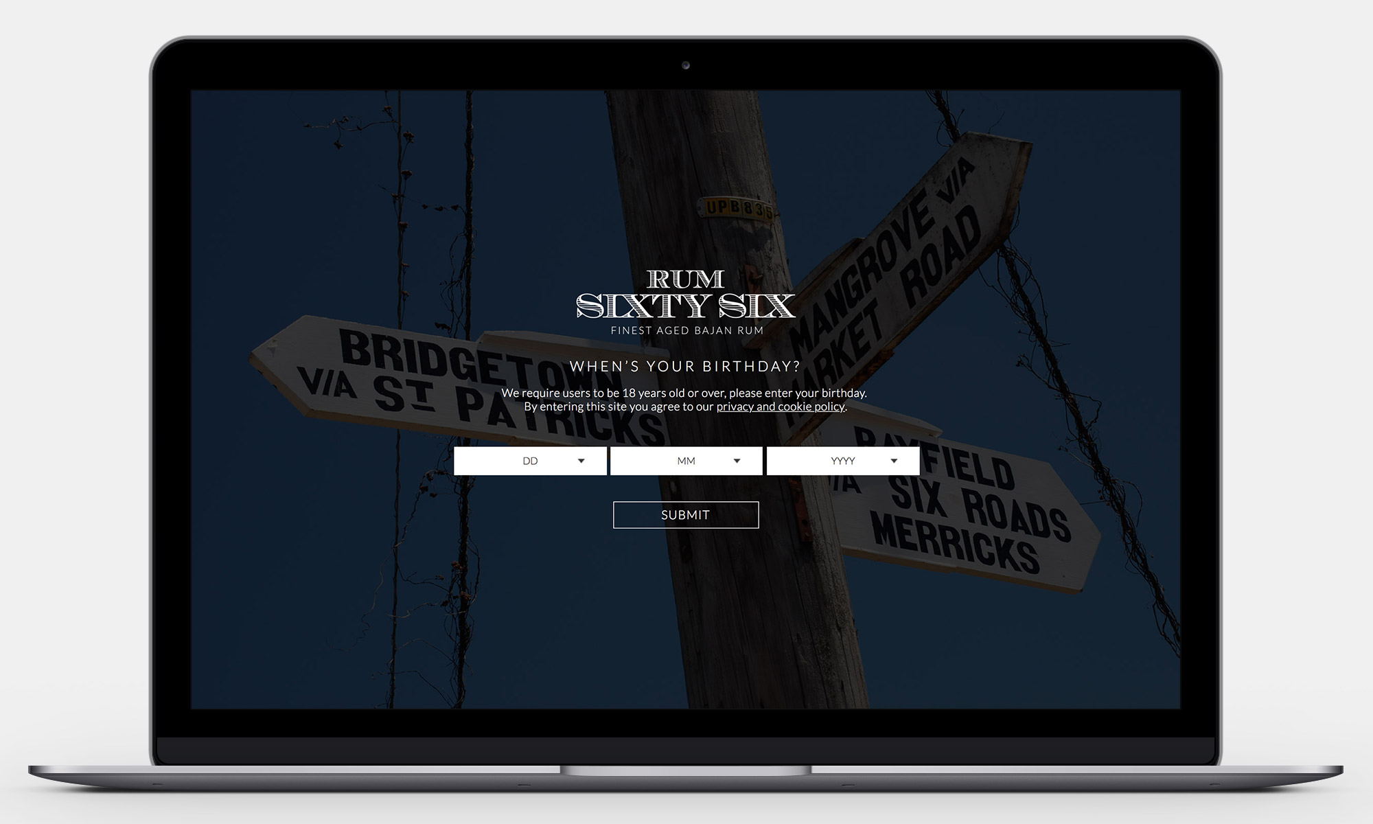 Rum Sixty Six Landing Page