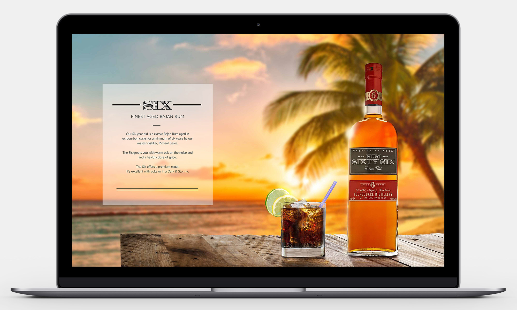Rum Sixty Six Website Layout